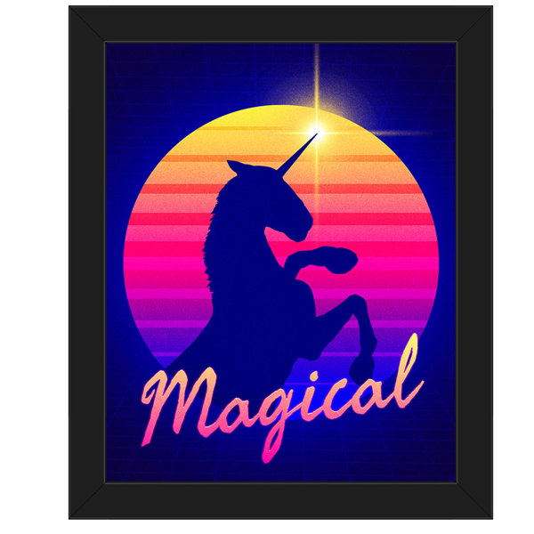 Click Wall Art Magical Unicorn Sunset Framed On Canvas Print Wayfair